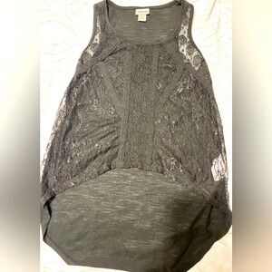 Mossimo supply co. Size XS. Veryy pretty black lace tank top with back longer.